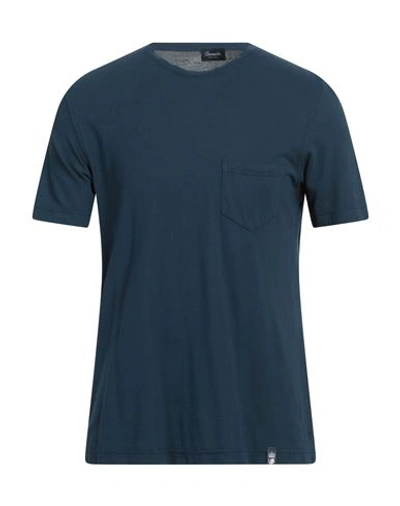 Shop Drumohr Man T-shirt Navy Blue Size Xl Cotton