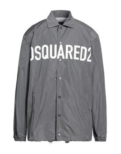 Dsquared2 Man Jacket Grey Size 36 Polyester In Grey