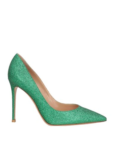 Shop Gianvito Rossi Woman Pumps Green Size 8 Soft Leather