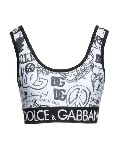 Shop Dolce & Gabbana Woman Top White Size 10 Polyester, Elastane