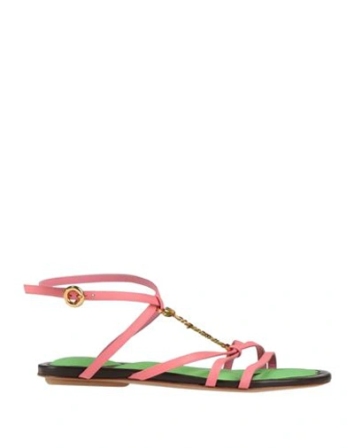 Shop Jacquemus Woman Sandals Pink Size 8 Soft Leather