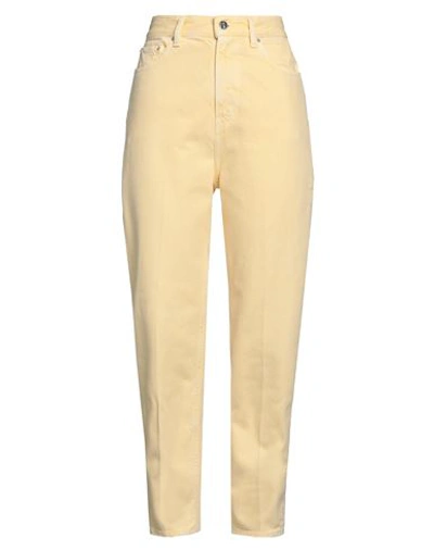Shop Totême Toteme Woman Jeans Light Yellow Size 29w-32l Cotton