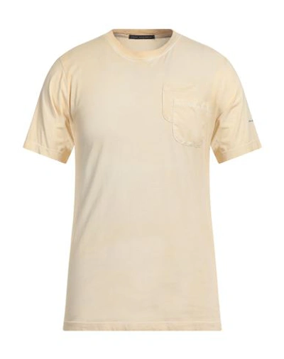 Shop Daniele Alessandrini Man T-shirt Beige Size L Cotton