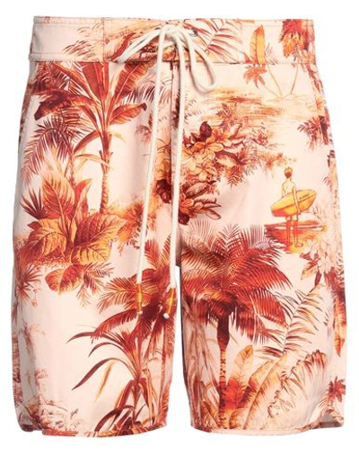 Shop Alanui Man Shorts & Bermuda Shorts Orange Size M Cotton
