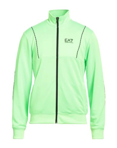 Shop Ea7 Man Sweatshirt Light Green Size M Polyester