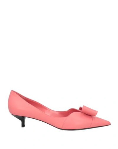 Shop Emporio Armani Woman Pumps Salmon Pink Size 6.5 Soft Leather