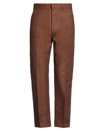 Shop Ami Alexandre Mattiussi Man Pants Brown Size Xl Cotton