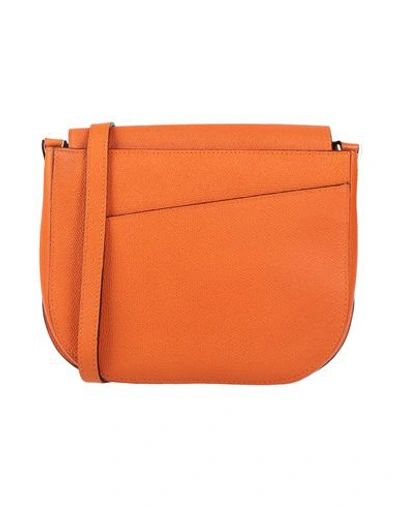 Shop Valextra Woman Cross-body Bag Orange Size - Calfskin