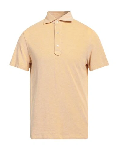 Shop Isaia Man Polo Shirt Yellow Size M Cotton