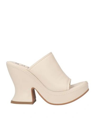 Shop Bruglia Woman Sandals Cream Size 5 Calfskin In White