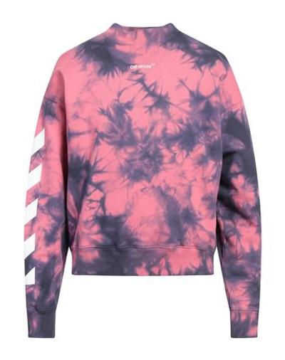 Shop Off-white Man Sweatshirt Fuchsia Size S Cotton, Elastane In Pink