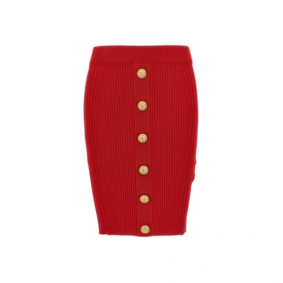 Balmain Knee-length Mini Skirt In Red