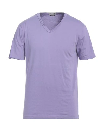 Shop Daniele Alessandrini Homme Man T-shirt Light Purple Size S Cotton
