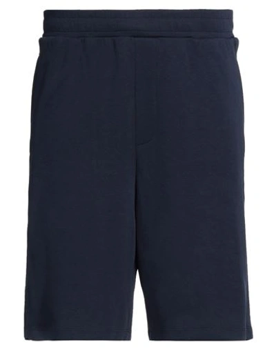 Shop Armani Exchange Man Shorts & Bermuda Shorts Navy Blue Size L Cotton, Polyester