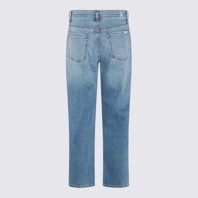 Shop 7 For All Mankind Blue Cotton Blend Jeans In Diary