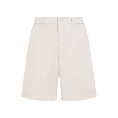 Shop Brunello Cucinelli Cotton Shorts In Nude & Neutrals