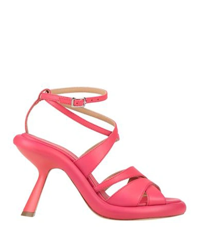 Vic Matie Vic Matiē Woman Sandals Coral Size 11 Soft Leather In Red