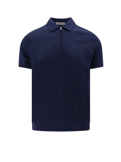 Shop Corneliani Polo Shirt In Blue