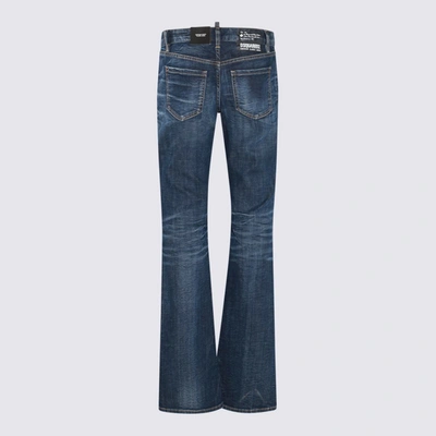 Shop Dsquared2 Dark Blue Cotton Blend Jeans