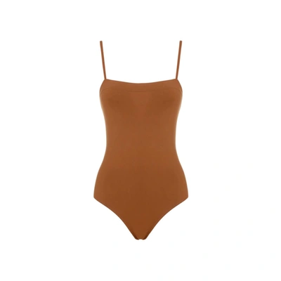 Shop Eres Aquarelle One-piece Swimsuit Swimwear In Brown