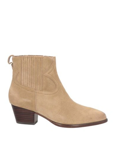 Shop Ash Woman Ankle Boots Beige Size 6 Soft Leather