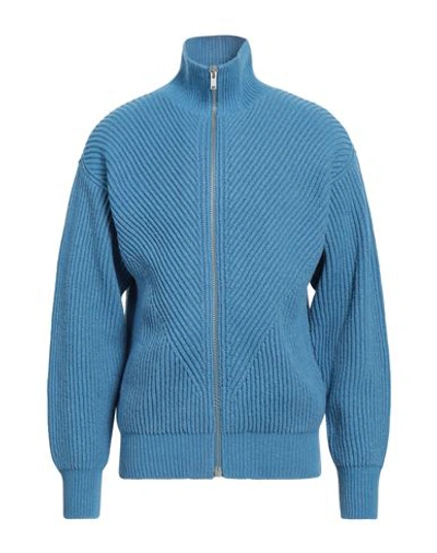 Shop Jil Sander Man Cardigan Light Blue Size 42 Cotton, Wool