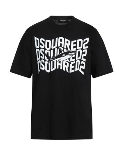 Shop Dsquared2 Man T-shirt Black Size L Cotton