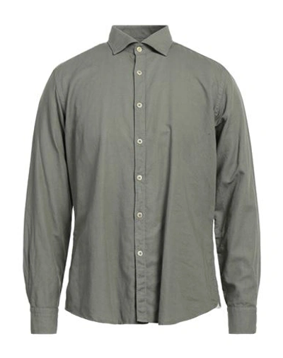 Shop Edizioni Limonaia Man Shirt Military Green Size L Linen, Cotton