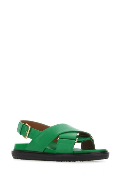 Shop Marni Sandals In Green