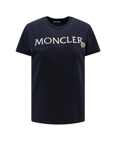 Shop Moncler T-shirt In Blue