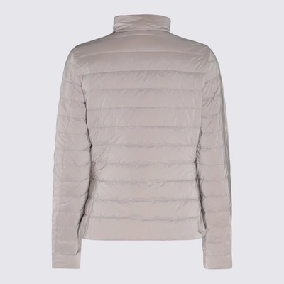 Moorer Double-breasted Quilted Down Coat With Shiny Buttons In Pearl