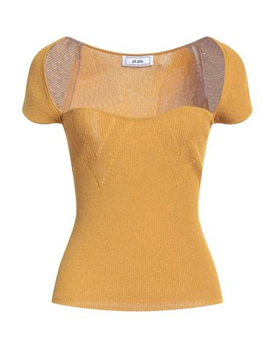 Shop Jijil Woman Sweater Ocher Size 6 Viscose, Polyamide In Yellow