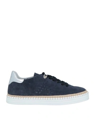 Shop Hogan Woman Sneakers Midnight Blue Size 7 Leather