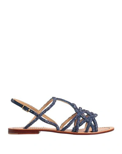 Maliparmi Malìparmi Woman Sandals Blue Size 8 Textile Fibers In Blue