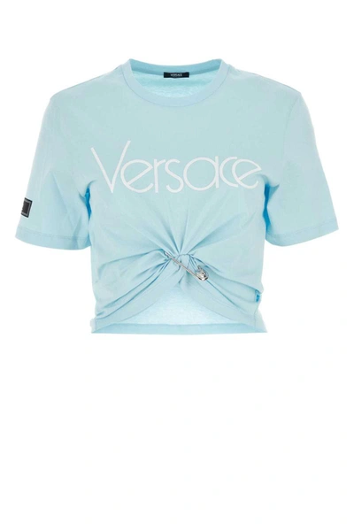 Shop Versace T-shirt In Blue