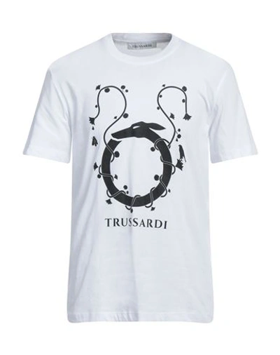 Shop Trussardi Man T-shirt White Size Xxl Cotton