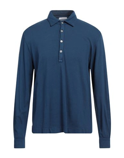Shop Boglioli Man Polo Shirt Blue Size Xl Cotton
