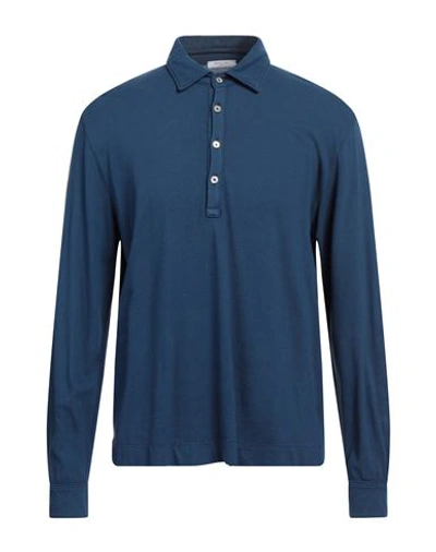 Boglioli Man Polo Shirt Blue Size Xl Cotton In Blue