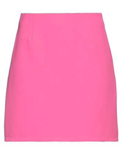 Shop Kaos Woman Mini Skirt Fuchsia Size 6 Polyester, Elastane In Pink