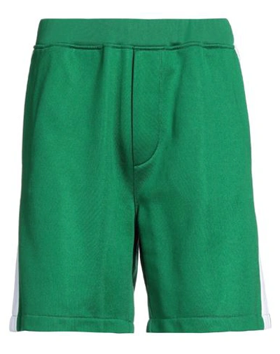 Dsquared2 Man Shorts & Bermuda Shorts Green Size M Cotton, Polyester, Elastane In Green