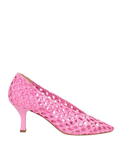Shop Casadei Woman Pumps Pink Size 7.5 Leather