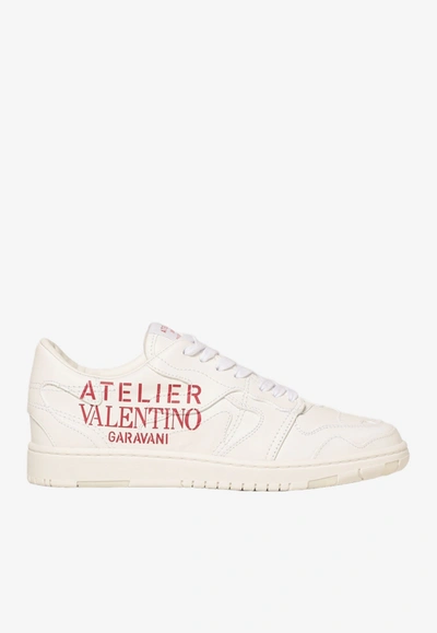 Shop Valentino Atelier 07 Camouflage Edition Sneakers In Calfskin In White