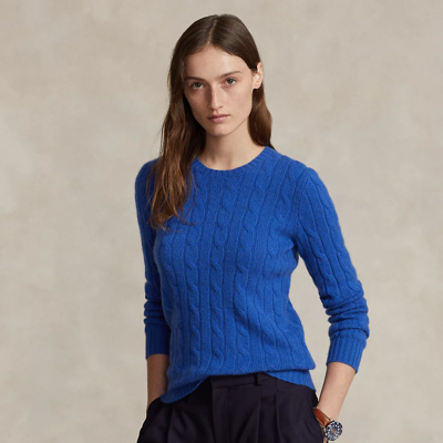 Shop Ralph Lauren Cable-knit Cashmere Sweater In Heritage Blue