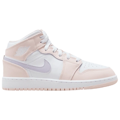 Shop Jordan Girls  Aj 1 Mid In White/pink/purple