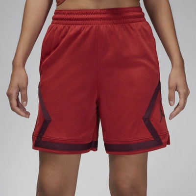 Shop Jordan Womens  Sport Diamond Shorts In Dune Red/dune Red