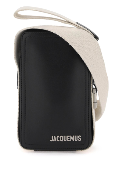 Shop Jacquemus Le Cuerda Vertical Crossbody Bag In Black
