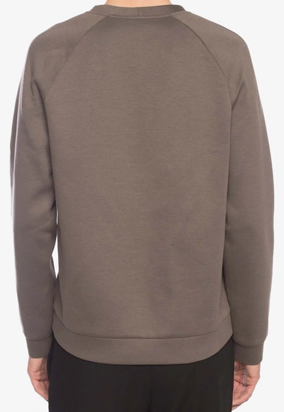 Shop Giorgio Armani Borgonuovo 11 Crewneck Sweatshirt In Brown