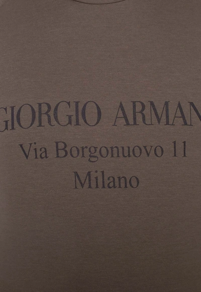 Shop Giorgio Armani Borgonuovo 11 Crewneck Sweatshirt In Brown