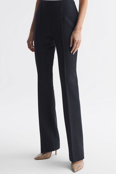 Reiss Kali - Navy Wool Flared Suit Trousers, Us 10 In Navy