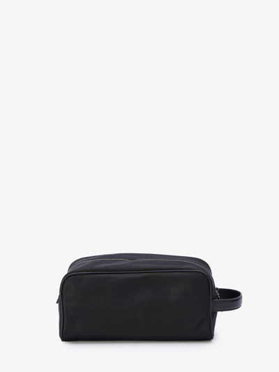 Shop Dolce & Gabbana Calfskin And Nylon Toiletry Bag In Black